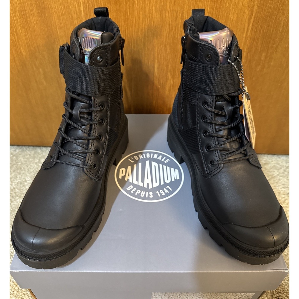Palladium Pallabase Tact STR L Womens Black Fashion Combat Boots 97183-010-M Sz5
